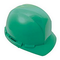 Hard Hat with ratchet adjustment and 6 point nylon suspension in Green